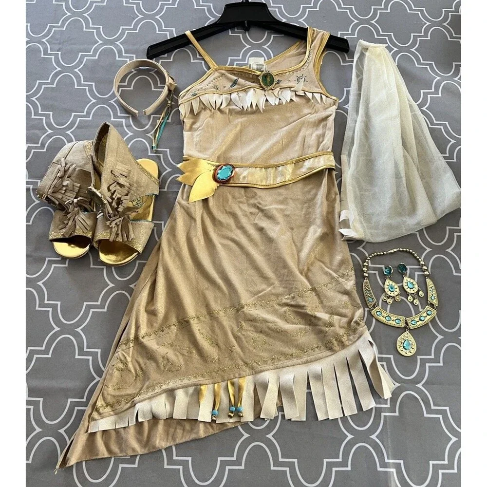 Disney Store Pocahontas Girl’s Costume, Shoes & Accessories Sz 10 Retired